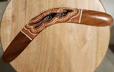 Vintage Australian Wood BOOMERANG Hand-made Kangaroo Design Signed Kathy Hartley picture