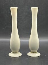 2-Vtg Lenox Bud Vase, White w/Gold Trim, USA picture