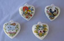 Hutschenreuther Porcelain Set 4 different Heart Ornaments Germany picture