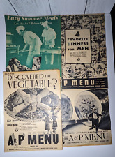 A & P Menu Grocery Store Flyers 1930s Favorite Dinners For Men picture