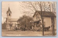 J87/ Chippewa Lake Ohio RPPC Postcard c1910 Medina Church Store 1593 picture