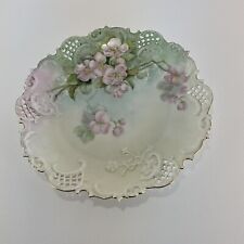 Vintage Leonard Vienna Austria Porcelain Plate Pink Flowers Gold Trim Beautiful picture