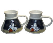 2 Vtg Otagiri Japan Coffee Mugs Dalmatian Puppies Fireman Helmet Cups, Two Set picture