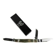 Buck Creek German Hand Made Stainless Pocket Knife, 3 Blade, Stag Grey, New picture