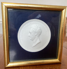 Antique porcelain Johann Wolfgang von Goethe Medallion plaque framed￼ picture