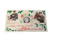 VINTAGE UNPOSTED POSTCARD HOLIDAY GREETINGS FROM ELVIS & THE COLONEL 1959 picture