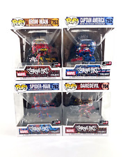 Marvel Funko Pop “Street Art” Edition Lot of 4 - Iron Man, Spiderman, Cap, Dare. picture