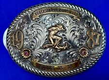 Burleson County Texas Saddle Club Trophy  award Sterling filled ruby belt buckle picture