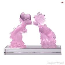 Chinese Liu Li Crystal Bride Bridegroom Couple Lover Statue Bedroom Wedding Gift picture