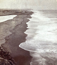 RARE SAN FRANCISCO 1ST CLIFF HOUSE'S VIEW OF OCEAN BEACH 1877 STEREOVIEW PHOTO picture
