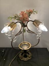 Antique Victorian Prism Epergne Tulip Banquet Lamp picture