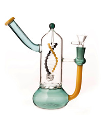 Daze Glass - Spinning DNA & Turbine Perc Glass Water Pipe picture