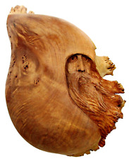 Vintage '03 Signed Jack Leslin Hand Carved Wood Folk Art Tree Spirit Wizard Face picture
