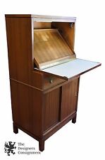 Vtg American Optical Co Walnut Lens Cabinet Display Case Optometry Secretary  picture