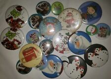 21 Mixed Christmas Lot of Button Pins Boynton Grinch Charlie Brown and More picture