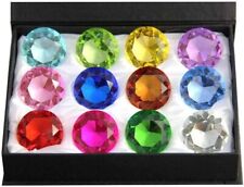 60mm Diamond Gift Home Decor Jewel Round Cut Crystal Paperweight Box Set (12pcs) picture