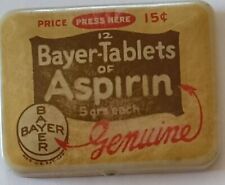 Vintage Small  Pocket size Bayer Tablets Of Aspirin Advertising Tin Box picture