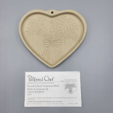 Vintage Pampered Chef Bountiful Heart 2004 Clay Cookie Mold Baking picture