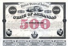 State of Arkansas - Little Rock, Arkansas - $500 7% Levee Bond (Uncanceled) - So picture