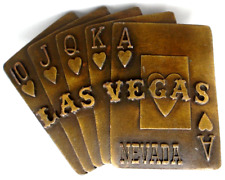 Vintage Las Vegas Nevada Pacific Brass Straight Flush Lucky Poker Belt Buckle picture