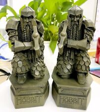 Lord of The Rings Hobbit Smaug Mountain Dwarf Statue 2PCS Hobbit Bookends Crafts picture