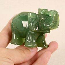 Natural Green Aventurine Quartz Crystal Carved Baby Elephant Reiki Stone Decor picture