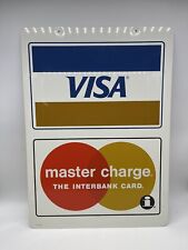 Vintage VISA MASTERCHARGE INTERBANK 18X25 Metal Sign Multi-Color 1977 New Unused picture