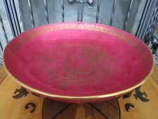 Wedgwood Fairyland Pink Lustre Ware Golden Celestial Dragon Bowl Platter (c1920) picture