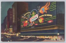 Postcard Advertising Wrigley's Chewing Gum Neon Times Square NYC Posted 1936 picture