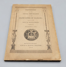 1854 Proceedings of the Annual Communication of the Grand Lodge of Alabama Book picture