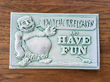 Vintage Postcard Caveman Kwitcherbelyaken & Have Fun 3D PostPlax Plastic Novelty picture