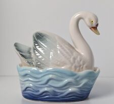 Vintage Norcrest Ceramic Swan Salt & Pepper Shakers Golden Eggs Kitschy Japan picture