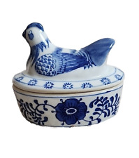 Seymour Mann China Blue Hen On Nest Porcelain 4