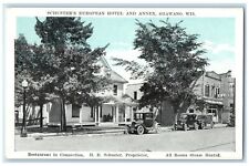 c1920's Schuster's European Hotel Restaurant & Annex Shawano Wisconsin Postcard picture