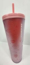 Starbucks Valentine’s Day Pink Hearts and Lips Soft Touch Matte Tumbler 24oz picture