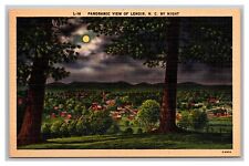 Lenoir NC North Carolina Panoramic View by Night Linen Postcard picture