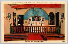 (3) Romona's Marriage Place Postcards Chapel Wishing Well Old Town San Diego CA picture