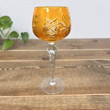 Lausitzer Cut Orange Crystal Wine Hock, 7 & 5/8