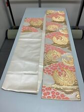 Japanese Vintage Kimono Fukuro Obi pure silk gold embroidery Phoenix 166.9x11in picture