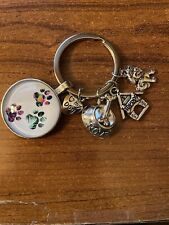 Brand New Multi Color Paw Print Dog Keyring Metal Dog Keychain~L@@K CUTE picture