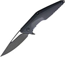 Brous Blades Division Linerlock Acid Stonewash Black Handle Folding Knife M005A picture