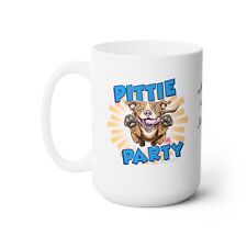 Mom's Mug Red Nose Pittie Party Cute Happy Pit Bull Puppy Dog Ceramic Mug 15oz picture