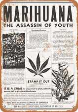 Metal Sign - 1928 Marijuana The Assassin of Youth - Vintage Look Reproduction picture