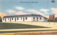 Cary, NC North Carolina  OAKDALE MOTOR COURT Roadside Motel  1953 LINEN Postcard picture