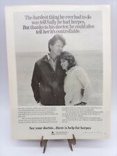 Vintage 1986 Print Ad Man Cave Burroughs Welcome Co. herpes Doctor Couple  picture