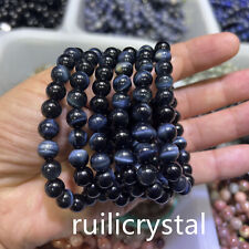 Top Wholesale Lot 6 Pcs Natural Blue tiger eye 8mm 7.5” Crystal Stretch Bracelet picture