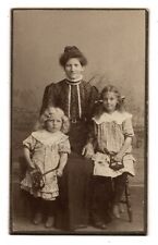 ANTIQUE CDV CIRCA 1900s IRVID KJERLING MOTHER & DAUGHTERS KARLSTAD SWEDEN picture