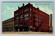 Omaha NE-Nebraska, Boyd's Theatre, Antique Vaudeville, Vintage Postcard picture