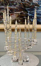 Vintage MCM Lucite Spiral Staircase Candleholder W/ 12 Gold Fleck Lucite Candles picture