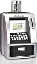 ATM Savings Bank for Real Money, Digital Piggy Money Bank Machine with Debit Car picture